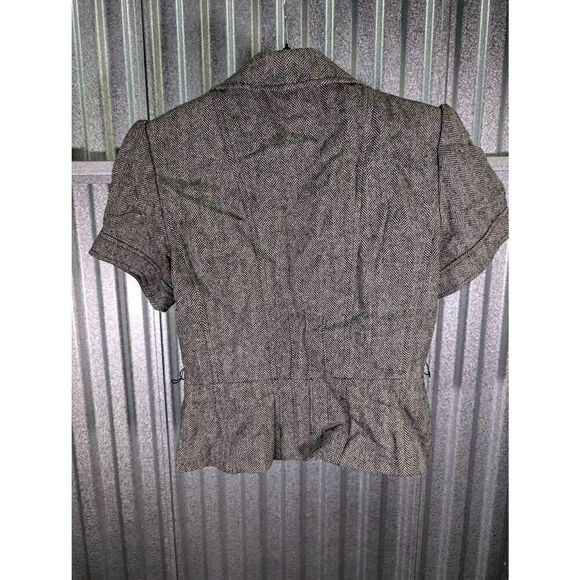 ANN TAYLOR LOFT Herringbone Blazer Wool Silk Blend Dark Academia Petite 2 - Picture 3 of 11